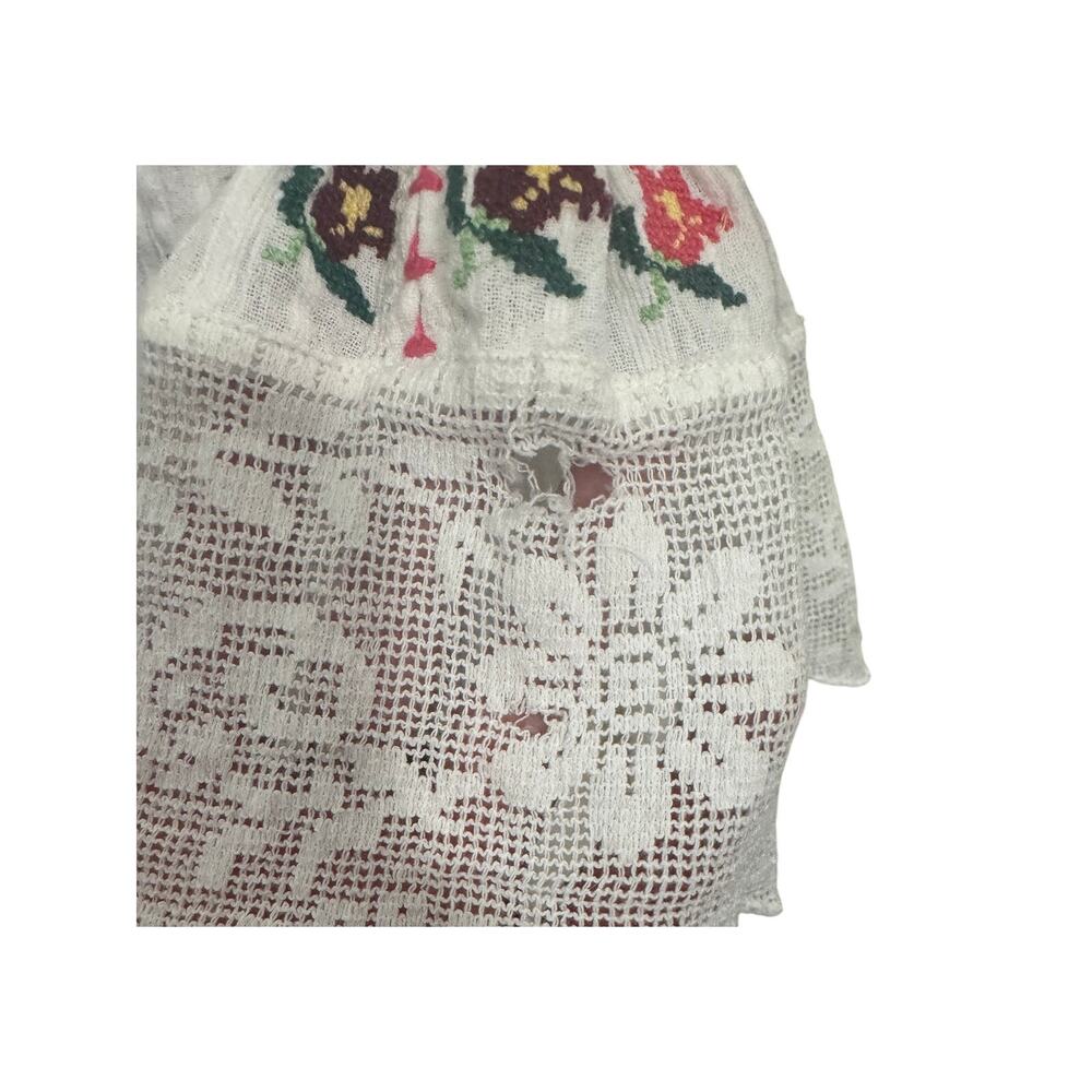 Ulla Johnson Devra White Floral Embroidered Peasant Blouse Tassel Tie Size 4 - Picture 7 of 7